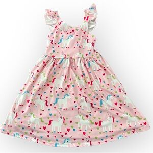 Ruffled Tie-Back Unicorn Dress, Size 3/4